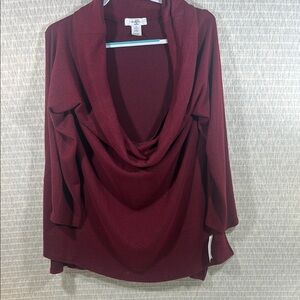 Moa Moa Deep Red Cowl Neck Sweater - NWT